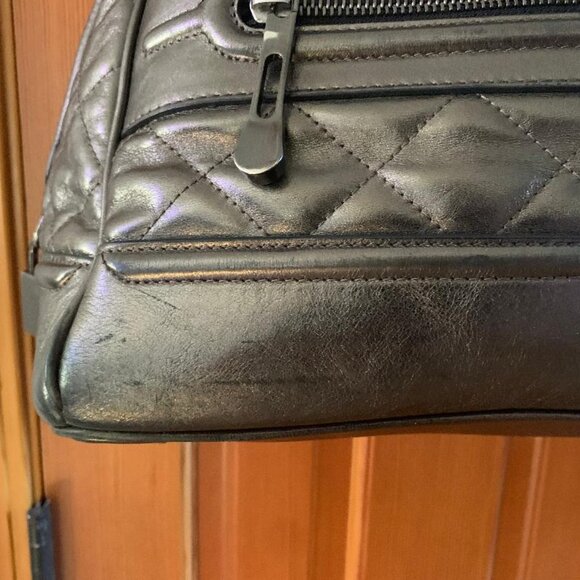 Burberry Prorsum Quilted Silver Metallic Leather Shoulder Bag - Picture 7 of 9